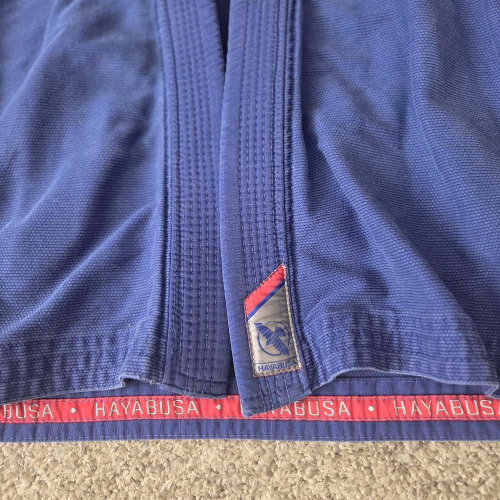 Hayabusa Jiu Jitsu Gi Jacket Kimono Top Adult A3 Blue‎ 350GSM Pearl Weave Cotton - Picture 5 of 13